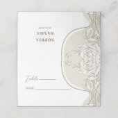 Carte De Placement Rose blanc et beige (Extérieur déplié)