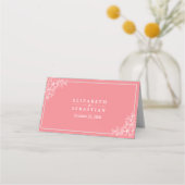 Carte De Placement Rose Blanc Floral Numéro de table Nom du siège Lie (Dos)