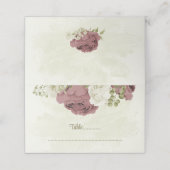 Carte De Placement rose blanc poussiéreux fleurs mariage botanique (Extérieur déplié)