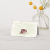 Carte De Placement rose blanc poussiéreux fleurs mariage botanique (Dos)