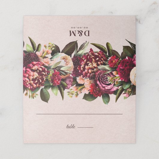 Carte De Placement Rose Blush (Extérieur déplié)