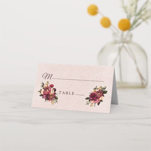 Carte De Placement Rose Blush (Devant)