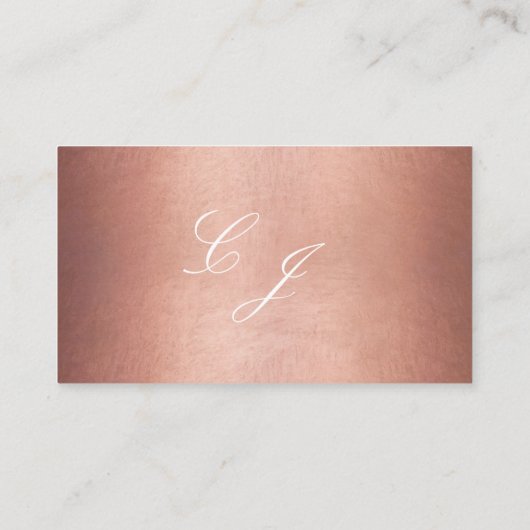 Carte De Placement Rose chic Gold White Script Monogram Mariage (Dos)