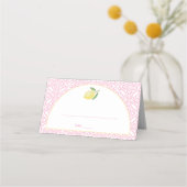 Carte De Placement Rose Citron Féminin avec Arche Fête de Mariage (Devant)