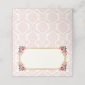 Carte De Placement Rose damassé floral Conte de fées Princesse (Extérieur déplié)