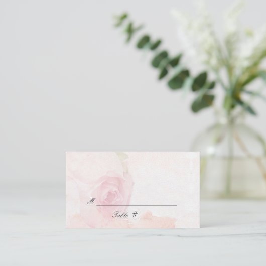 Carte De Placement Rose d'aquarelle | MARIAGE (Debout devant)