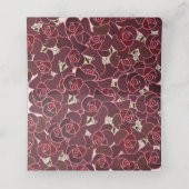 Carte De Placement Rose de Bourgogne moderne Mariage Floral (Intérieur déplié)