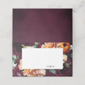 Carte De Placement Rose de Bourgogne Ranunculus Mariage (Extérieur déplié)