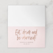 Carte De Placement Rose de brosse moderne Gold Mariage (Extérieur déplié)