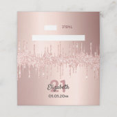 Carte De Placement Rose de fête d'anniversaire gouttes d'or (Extérieur déplié)