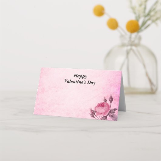 Carte De Placement Rose de la Saint Valentin (Devant)