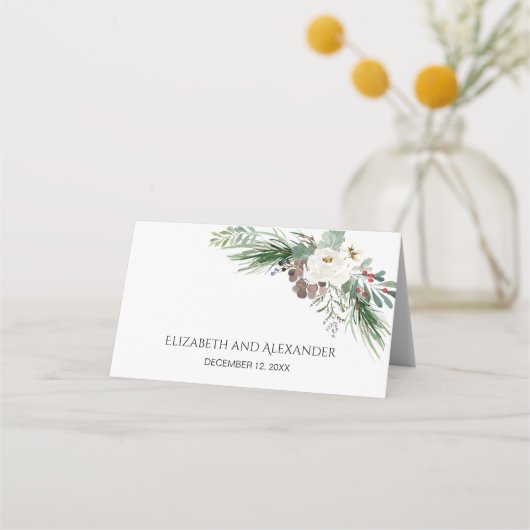 Carte De Placement Rose d'hiver Pinery Mariage (Dos)