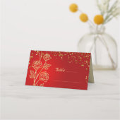Carte De Placement Rose d'or Confetti (Devant)