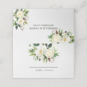 Carte De Placement Rose doux blanc (Extérieur déplié)