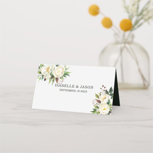 Carte De Placement Rose doux blanc (Dos)