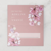 Carte De Placement Rose Dusty moderne Mariage floral transparent (Extérieur déplié)