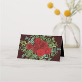 Carte De Placement Rose Floral Black et Red Peony Mariage (Dos)