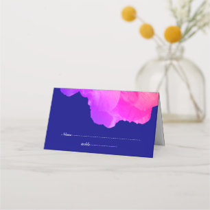 Carte De Placement Rose Floral Navy Bleu Blanc mignon Unique Mariage