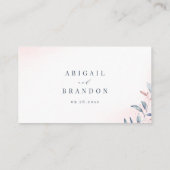 Carte De Placement Rose Gold Blue Greenery Registre géométrique des m (Dos)