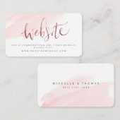 Carte De Placement Rose Gold Blush Script Mariage site Web Insérer un (Devant / Derrière)