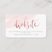 Carte De Placement Rose Gold Blush Script Mariage site Web Insérer un (Devant)