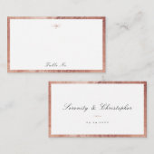 Carte De Placement Rose Gold Classic Élégance Script Mariage simple (Devant / Derrière)