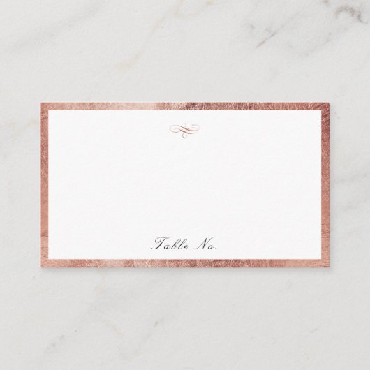Carte De Placement Rose Gold Classic Élégance Script Mariage simple (Devant)