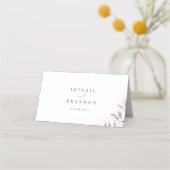 Carte De Placement Rose Gold Dusty Blue Greenery Mariage géométrique (Dos)