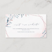 Carte De Placement Rose Gold Dusty Blue Greenery Site Web Insérer une (Devant)