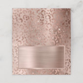 Carte De Placement Rose Gold Feuille de Léopard Glam (Extérieur déplié)
