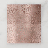 Carte De Placement Rose Gold Feuille de Léopard Glam (Intérieur déplié)