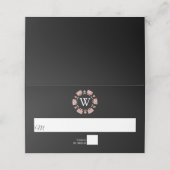 Carte De Placement Rose Gold Monogram Poker Chip Casino Mariage (Extérieur déplié)