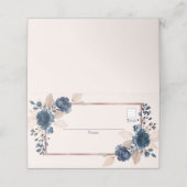 Carte De Placement Rose Gold Navy Blue Dusty rose Floral Mariage (Extérieur déplié)