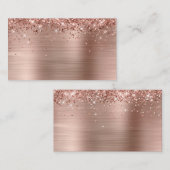 Carte De Placement Rose Gold Pailleté Feuille Vierge (Devant / Derrière)