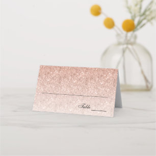 Carte De Placement Rose Gold Parties scintillant Bat mitzvah moderne 