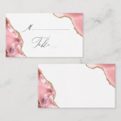Carte De Placement Rose Gold Parties scintillant noir Script Mariage  (Devant / Derrière)