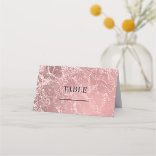 Carte De Placement Rose Gold Pink Modern Glam Marble Table Siège