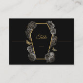 Carte De Placement Rose gothique Noir & Or Mariage de café Motif (Devant)