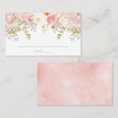Carte De Placement Rose Jardin rose Aquarelle Floral Plat (Devant / Derrière)