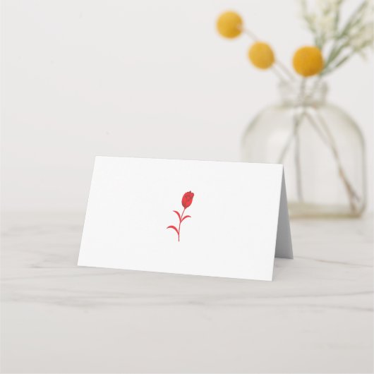 Carte De Placement Rose Madder, Rouge lave, design floral (Devant)