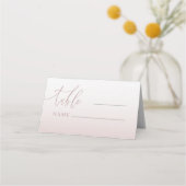 Carte De Placement Rose moderne Gold Gradient Mariage Numéro de table (Devant)