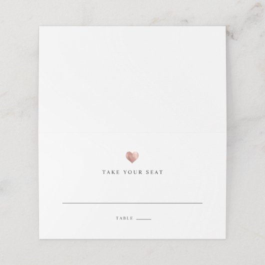Carte De Placement Rose  moderne Gold Mariage Table Carte Place (Extérieur déplié)