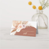 Carte De Placement Rose Muet Pampas Terracotta Mariage Siège table (Dos)