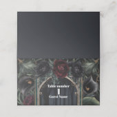 Carte De Placement Rose noir Floral Gothique Mariage d'Halloween (Extérieur déplié)