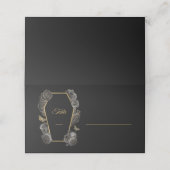 Carte De Placement Rose noir & or café Mariage gothique plié (Extérieur déplié)