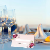 Carte De Placement Rose or bordeaux fleurs mariage