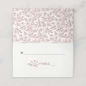 Carte De Placement Rose or feuille parties scintillant mariage tente  (Extérieur déplié)