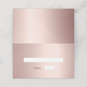 Carte De Placement Rose or métal élégant mariage carte place (Extérieur déplié)