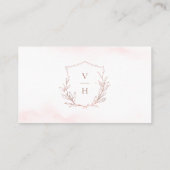 Carte De Placement Rose or simple crête botanique monogramme mariage (Dos)