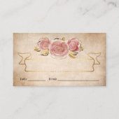 Carte De Placement Rose Pâle Aquarelle Or Rose Élégant Cavalier (Devant)